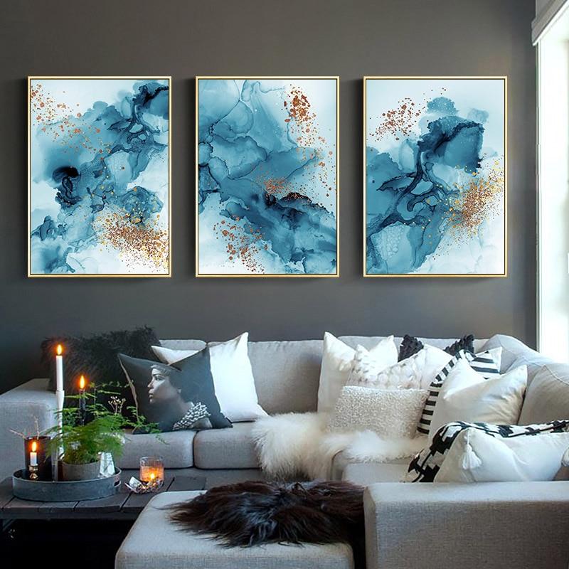 Golden Abstract Canvas – Modern Minimalist Art Print