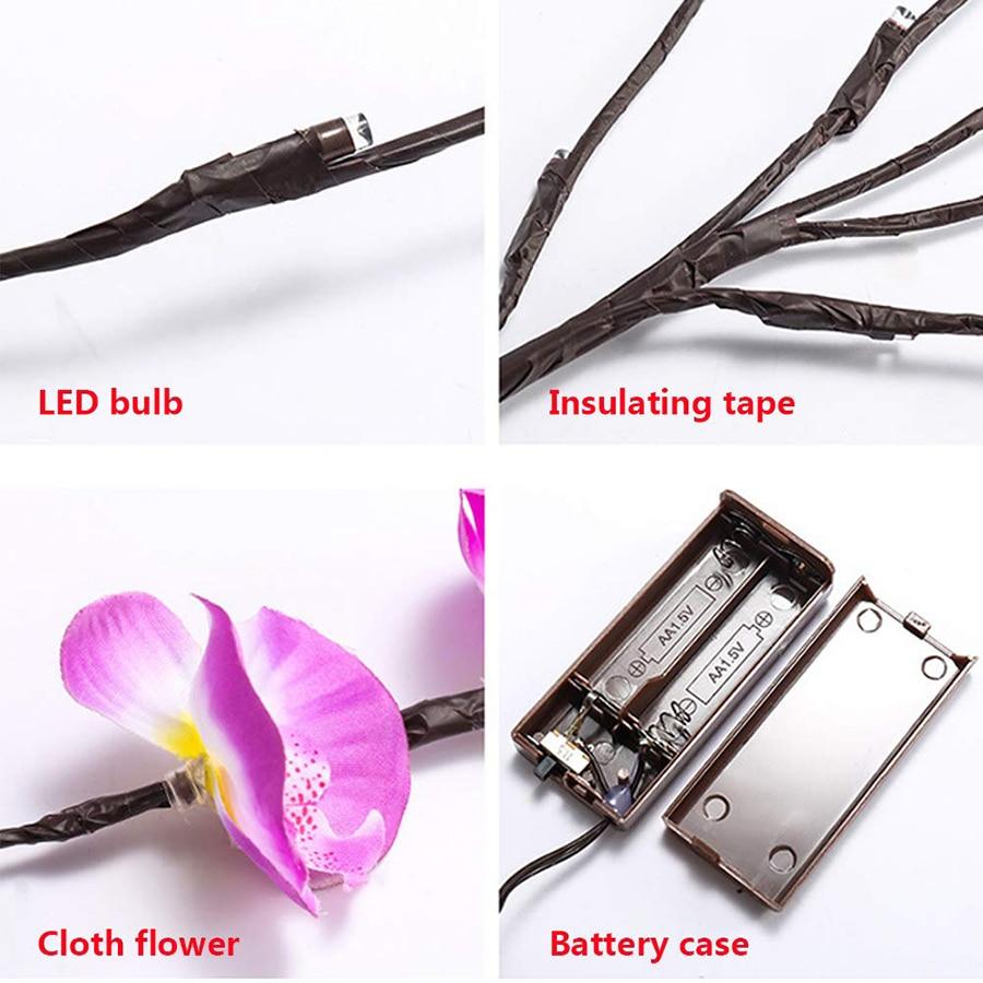 Orchid Branch Chandelier – Dimmable Brass Floral Design