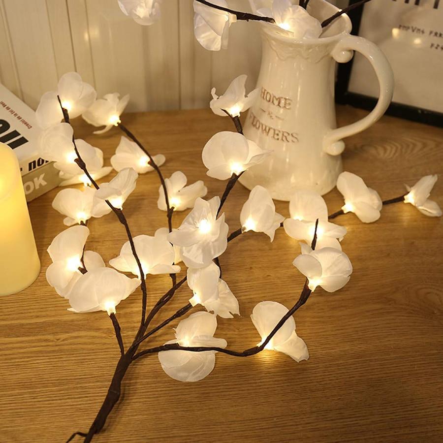 Orchid Branch Chandelier – Dimmable Brass Floral Design