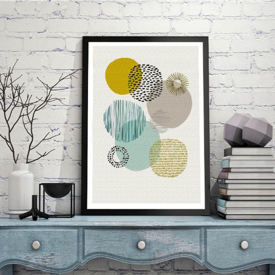 Abstract Geometric Canvas – Modern Art Print in Navy Blue