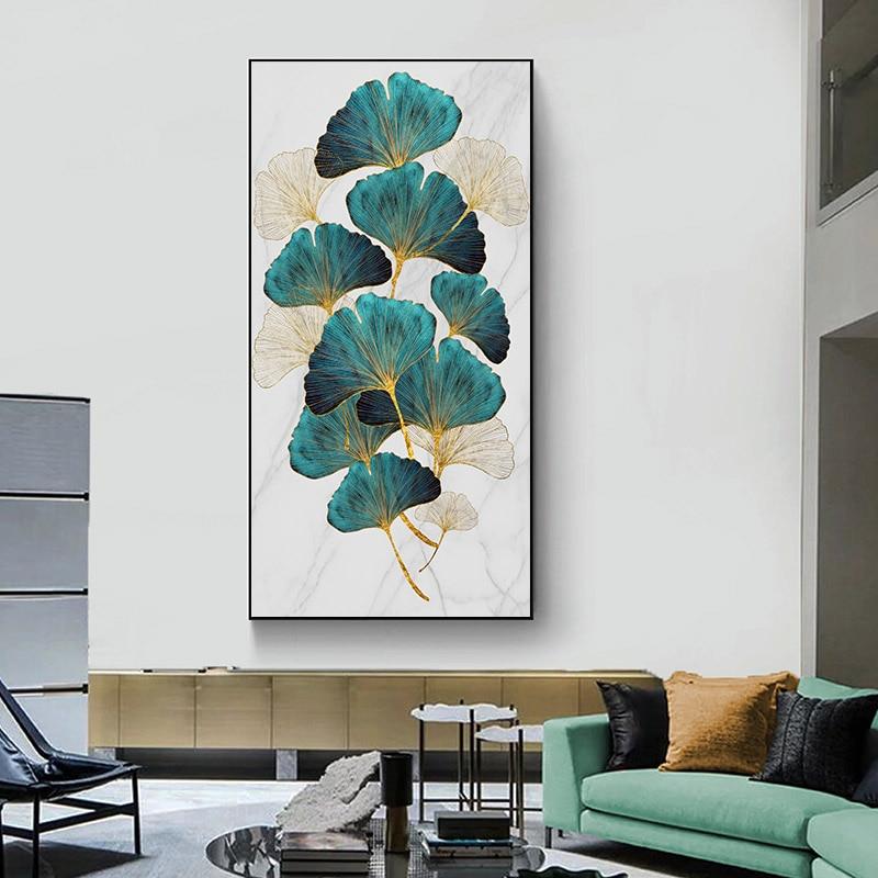 Golden Leaf Canvas – Handcrafted Luxury Art Print on Premium Cotton