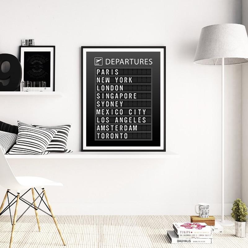 Travel Canvas – Modern Geometric Art Print in Navy Blue