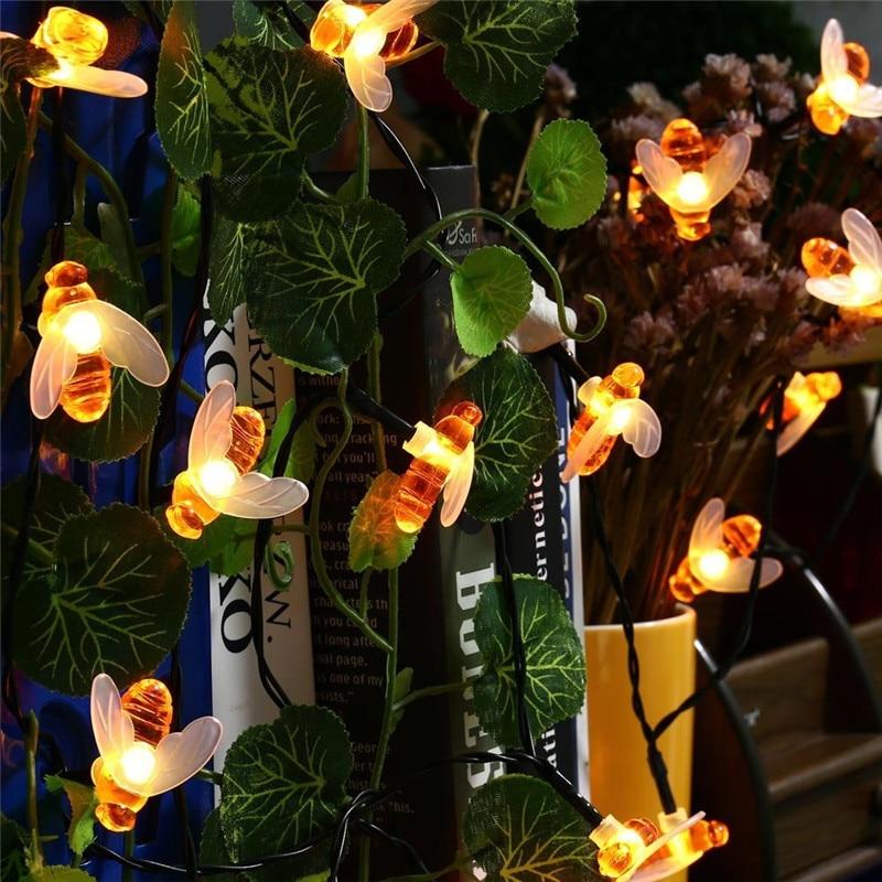 Bees Light String Lights – Solar-Powered LED 20-Foot Outdoor Decor