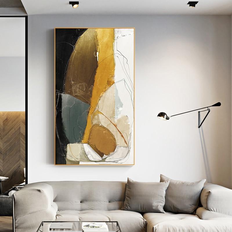 Geometric Abstract Canvas – Contemporary Neutral Tones Art Print