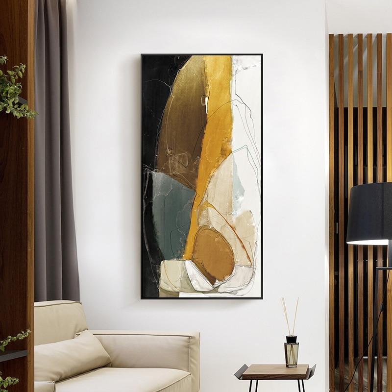 Geometric Abstract Canvas – Contemporary Neutral Tones Art Print