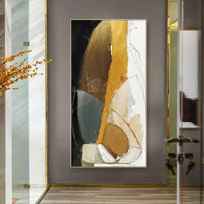 Geometric Abstract Canvas – Contemporary Neutral Tones Art Print