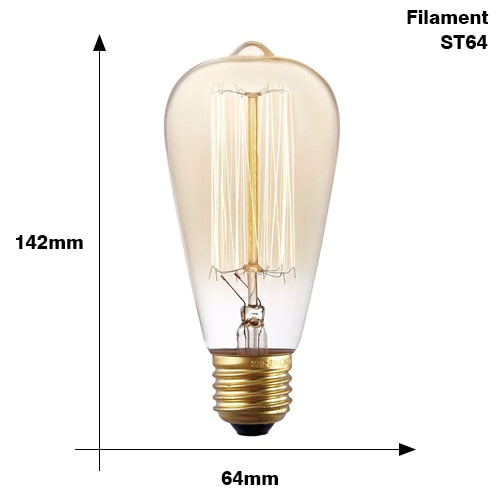 Retro E27 Bulb – Vintage Glass & Brass Finish