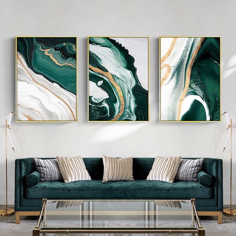 Green Wave Canvas – Modern Abstract Art with Eco-Friendly Materials