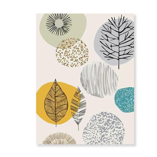 Abstract Geometric Canvas – Modern Art Print in Navy Blue