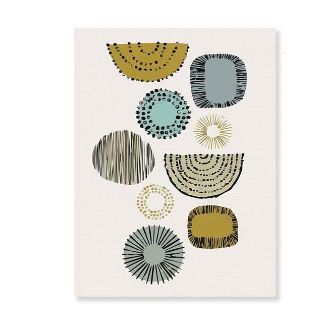 Abstract Geometric Canvas – Modern Art Print in Navy Blue