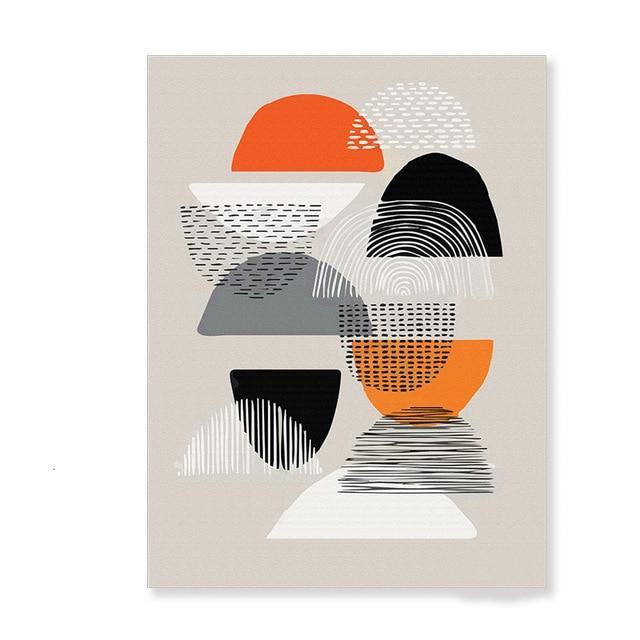 Abstract Geometric Canvas – Modern Art Print in Navy Blue