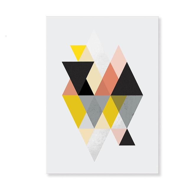 Abstract Geometric Canvas – Modern Art Print in Navy Blue