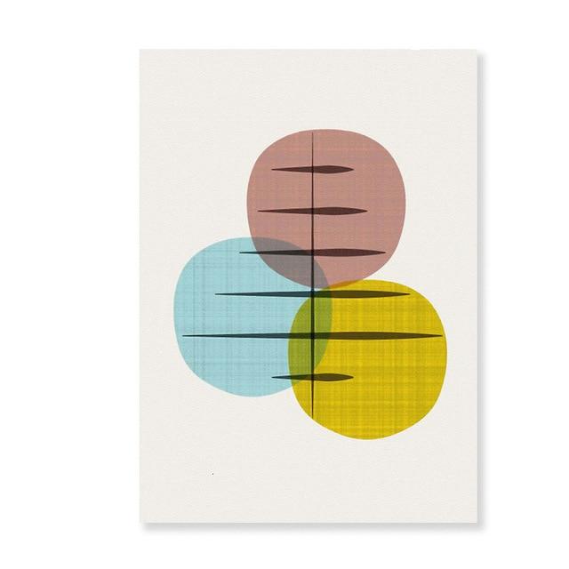 Abstract Geometric Canvas – Modern Art Print in Navy Blue