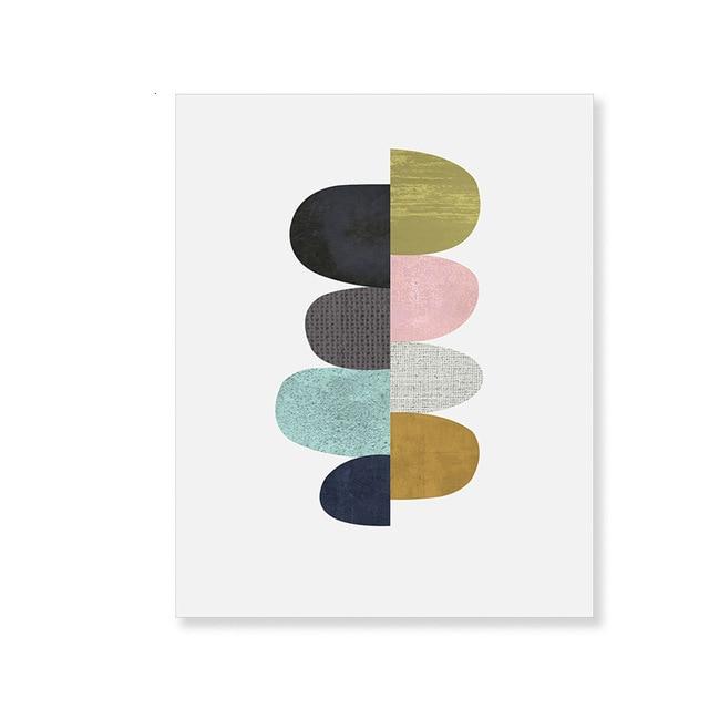 Abstract Geometric Canvas – Modern Art Print in Navy Blue