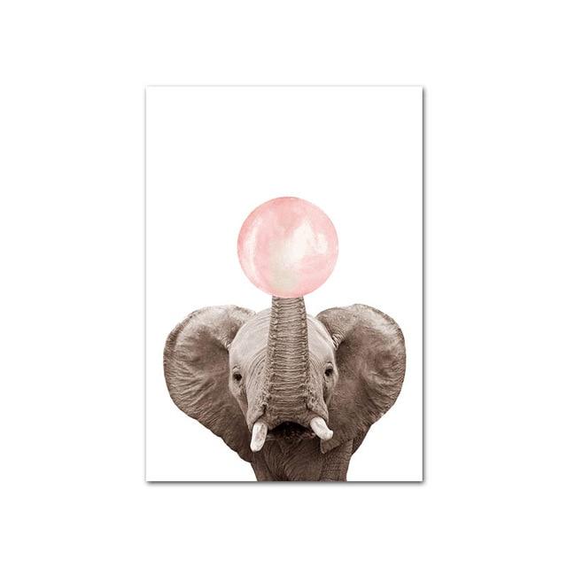 Blush Pink Bubble Canvas – Modern Abstract Art Print