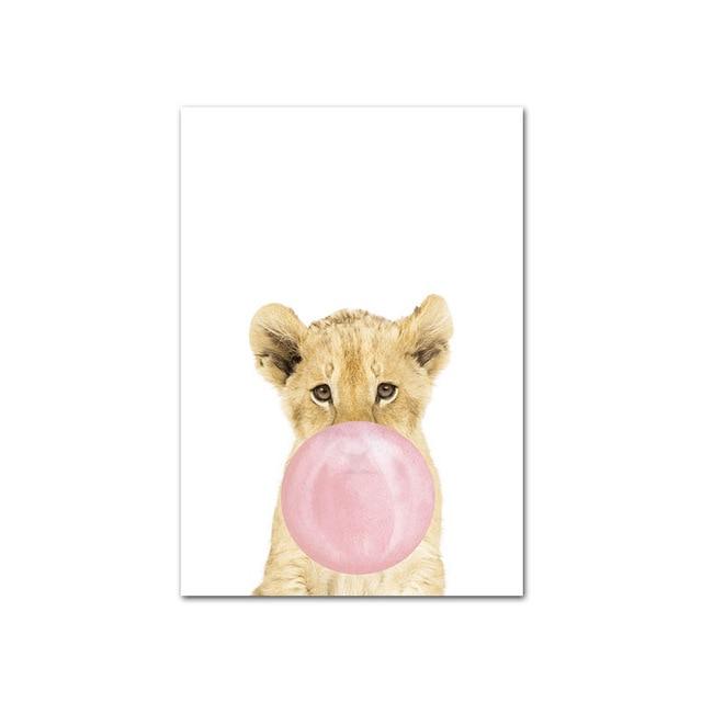 Blush Pink Bubble Canvas – Modern Abstract Art Print
