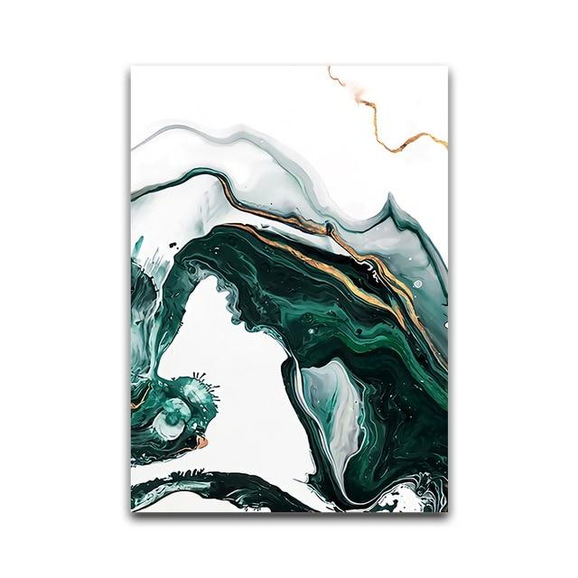 Green Wave Canvas – Modern Abstract Art with Eco-Friendly Materials