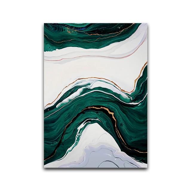 Green Wave Canvas – Modern Abstract Art with Eco-Friendly Materials
