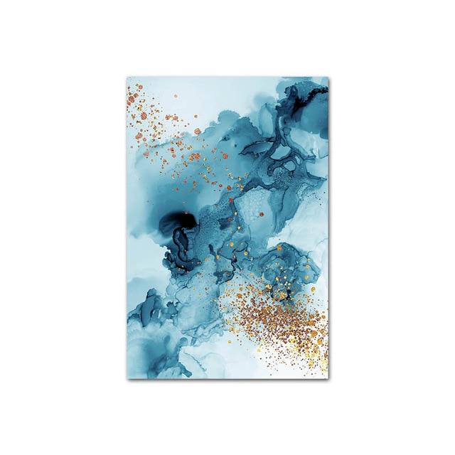 Golden Abstract Canvas – Modern Minimalist Art Print