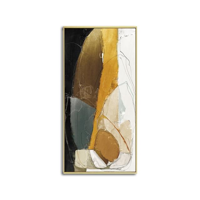 Geometric Abstract Canvas – Contemporary Neutral Tones Art Print