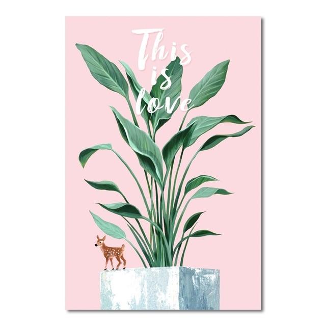 Verdant Forest Canvas – Modern Botanical Art Print