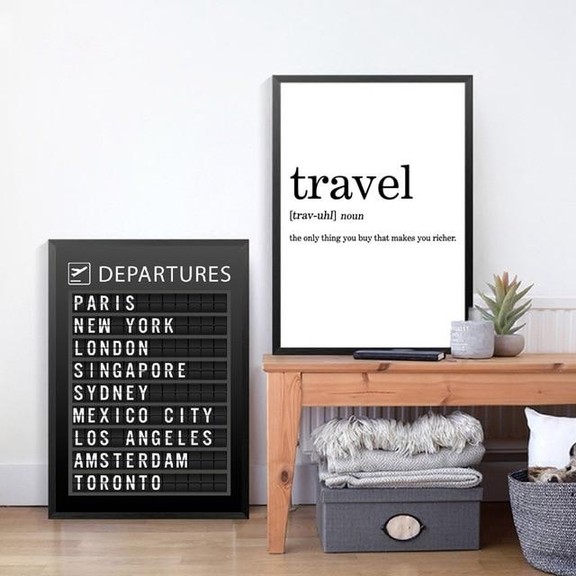 Travel Canvas – Modern Geometric Art Print in Navy Blue