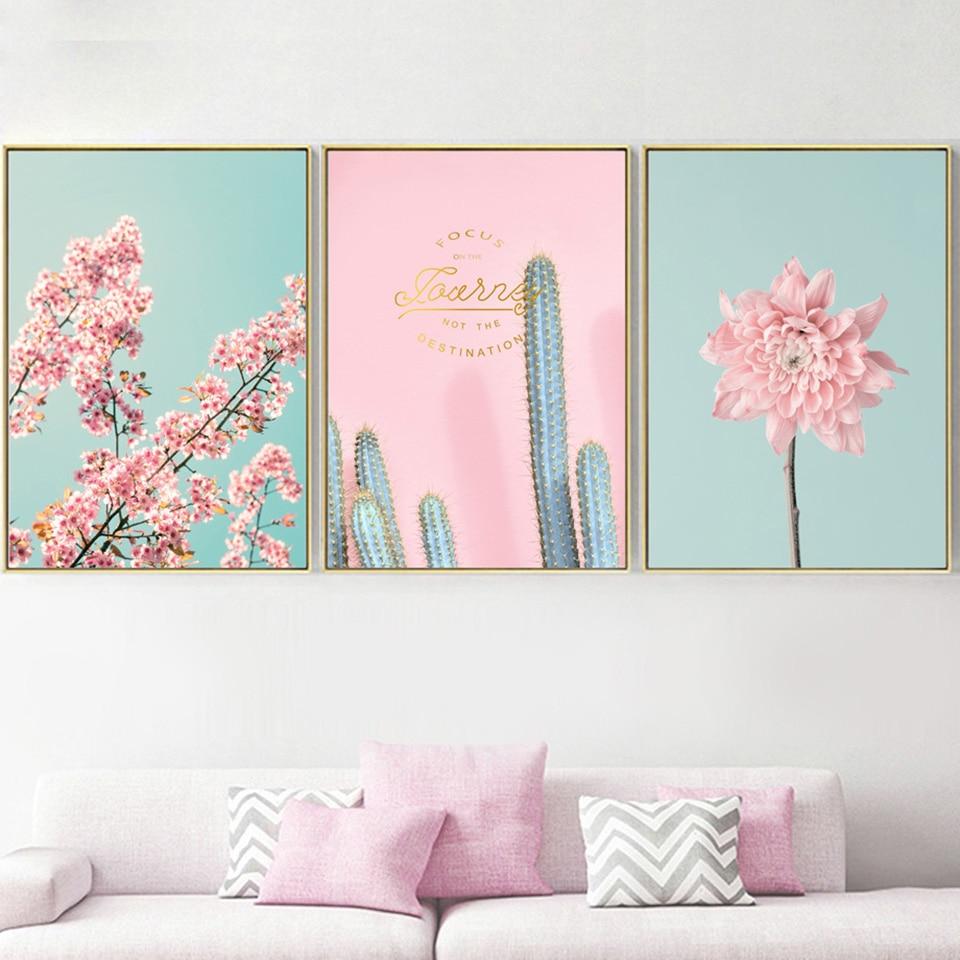 Blossom Canvas – Modern Botanical Art Print in Soft Pastels