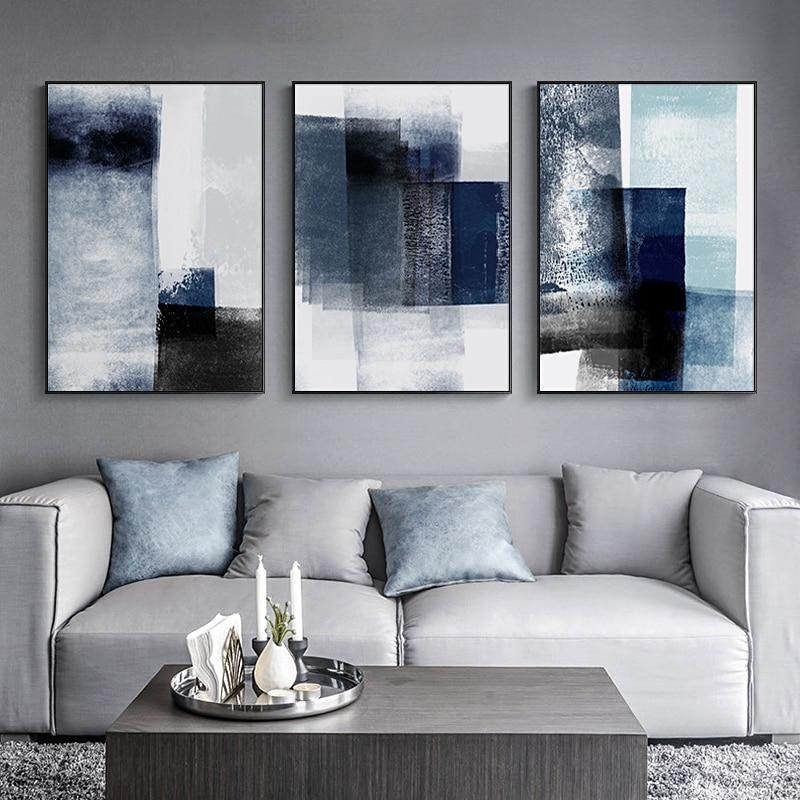 Blue Sky Canvas – Modern Abstract Art Print in Soft Blues