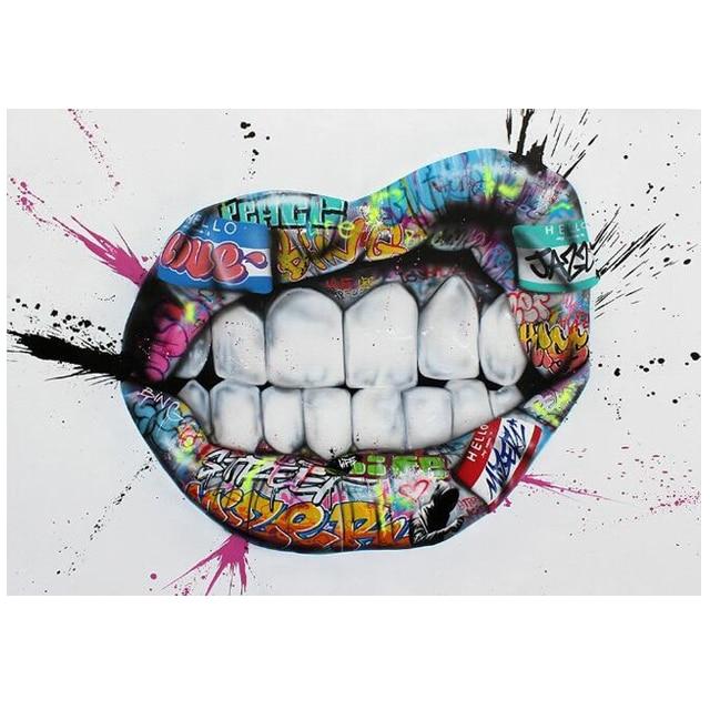 Graffiti Lips Canvas – Contemporary Urban Art Print