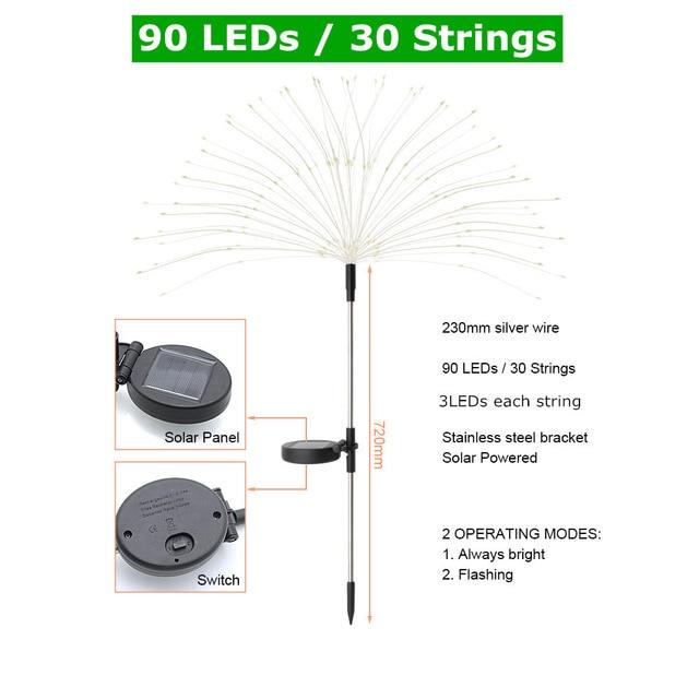 Solar Fireworks Lights – Decorative LED String for Outdoor Ambiance