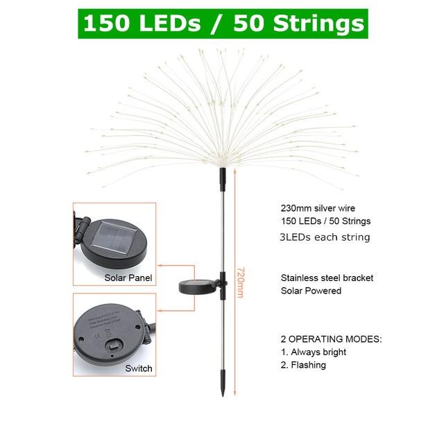 Solar Fireworks Lights – Decorative LED String for Outdoor Ambiance