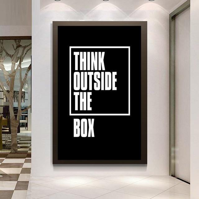 Think Outside The Box Canvas – Modern Typography Art Print