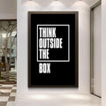 Think Outside The Box Canvas – Modern Typography Art Print