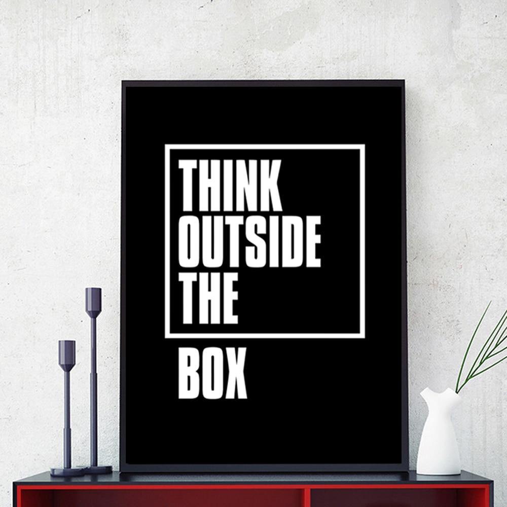 Think Outside The Box Canvas – Modern Typography Art Print