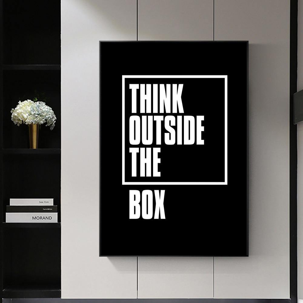 Think Outside The Box Canvas – Modern Typography Art Print