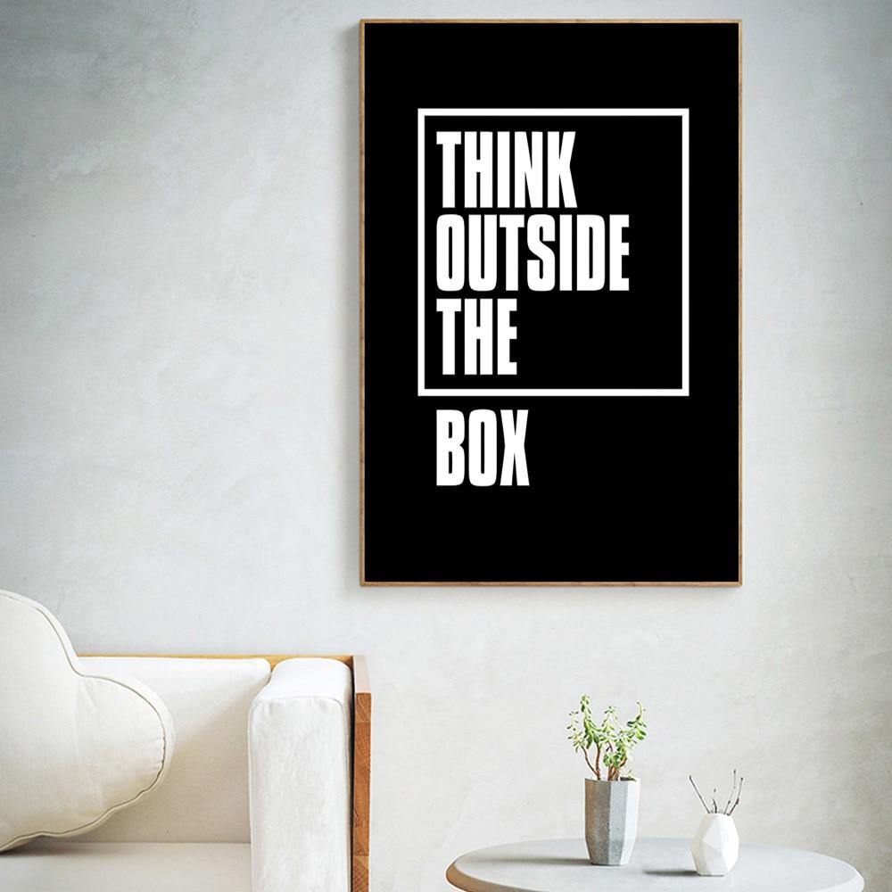 Think Outside The Box Canvas – Modern Typography Art Print