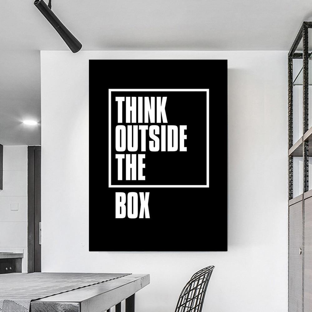 Think Outside The Box Canvas – Modern Typography Art Print