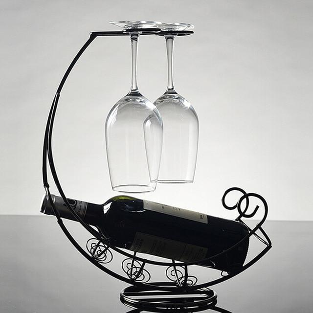 Turin Wine Bottle Stand – Modern Industrial Metal Design