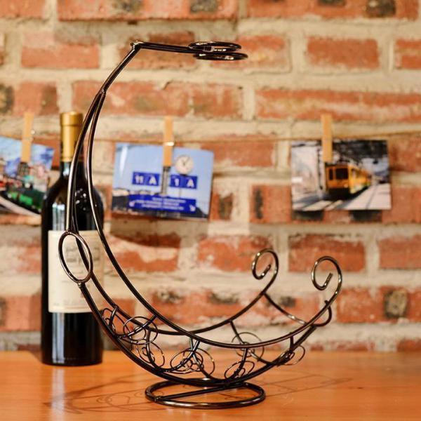 Turin Wine Bottle Stand – Modern Industrial Metal Design