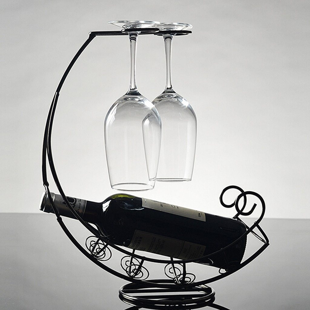 Turin Wine Bottle Stand – Modern Industrial Metal Design